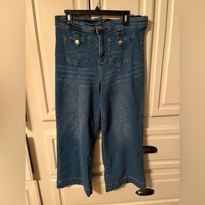 Nanette Lepore Jolie High Rise Wide Leg Cropped Jeans